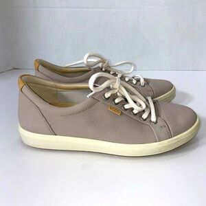 Ecco SOFT 7 GRAY NUBUCK SUEDE SNEAKERS Size 39 EU 8-8.5 US 6 UK Unisex VGC